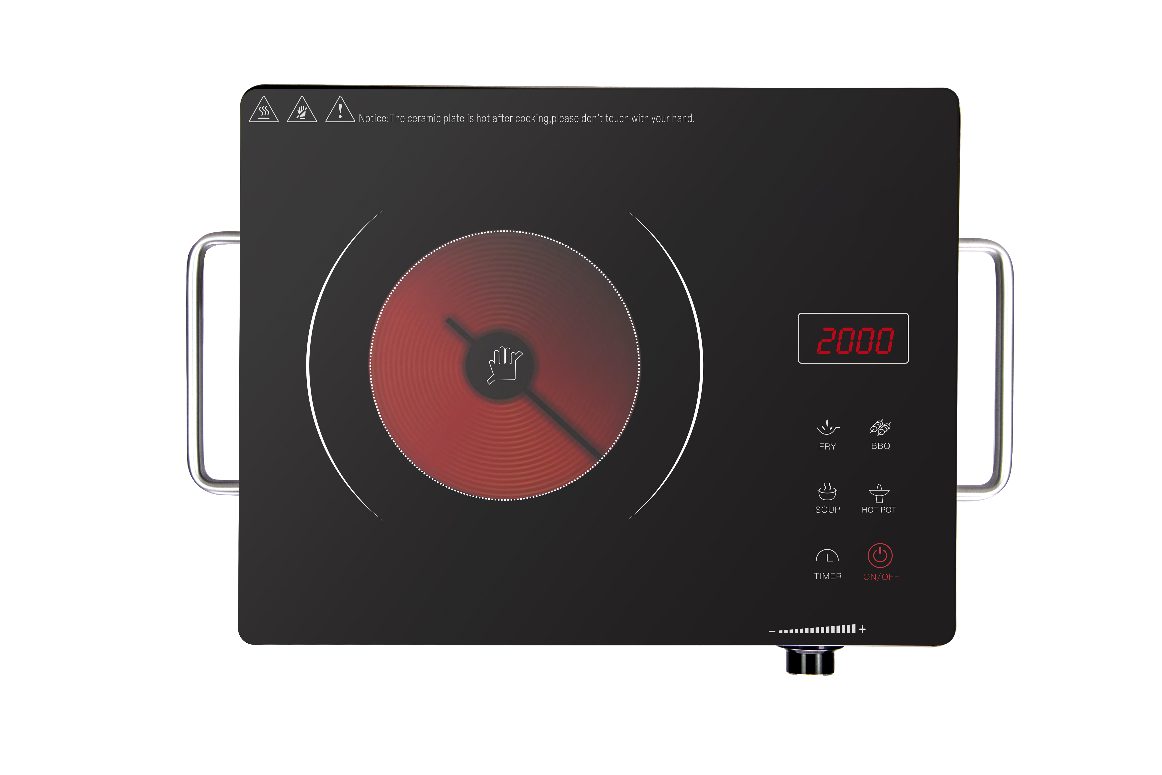 Household 2000W Electric Stove Infrared Hot Plates Multifunction Digital Burner Induction Cooker Hob Glass Ceramic Cooktop