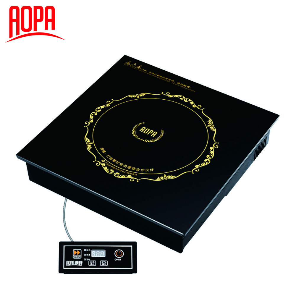 AOPA H13 110V Commercial Electric Stove Black Crystal Embedded Hot Pot Induction Cooktop for Outdoor &amp; Restaurant Use