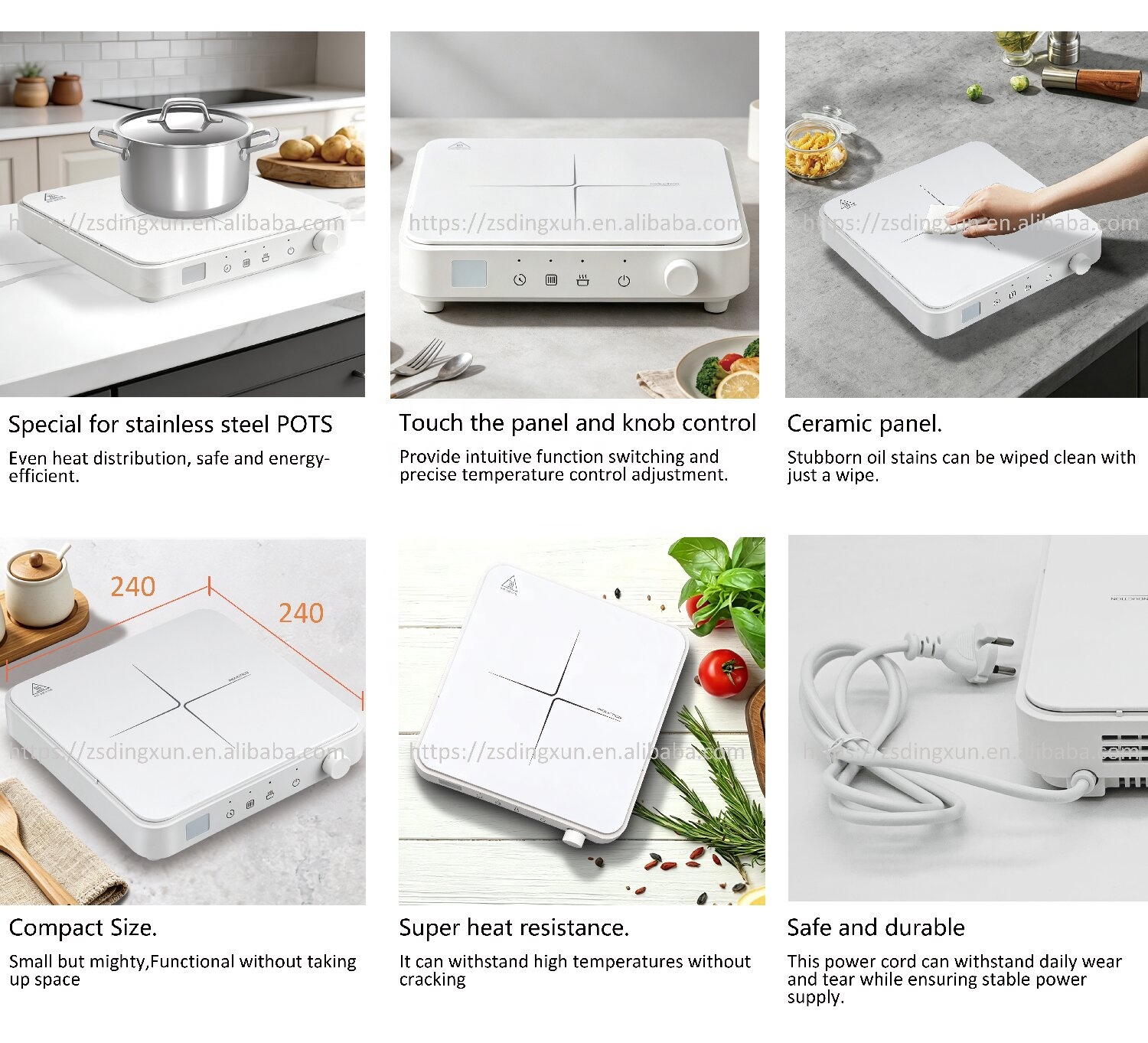Mini Single Burner Induction Cooker 2000W Portable Touch Knob Switch for Outdoor &amp; Household Use Eco-Friendly Electric Stove
