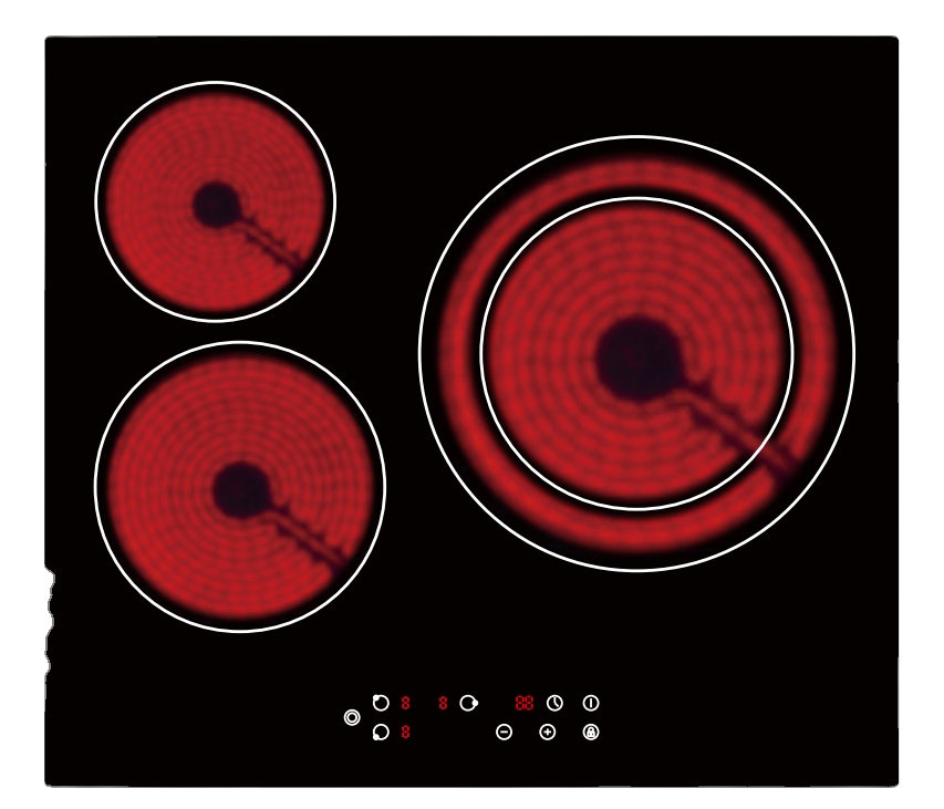 In-built 4 burner Ceramic Glass Vitro Induction Cooker Infrared Cooker Hob
