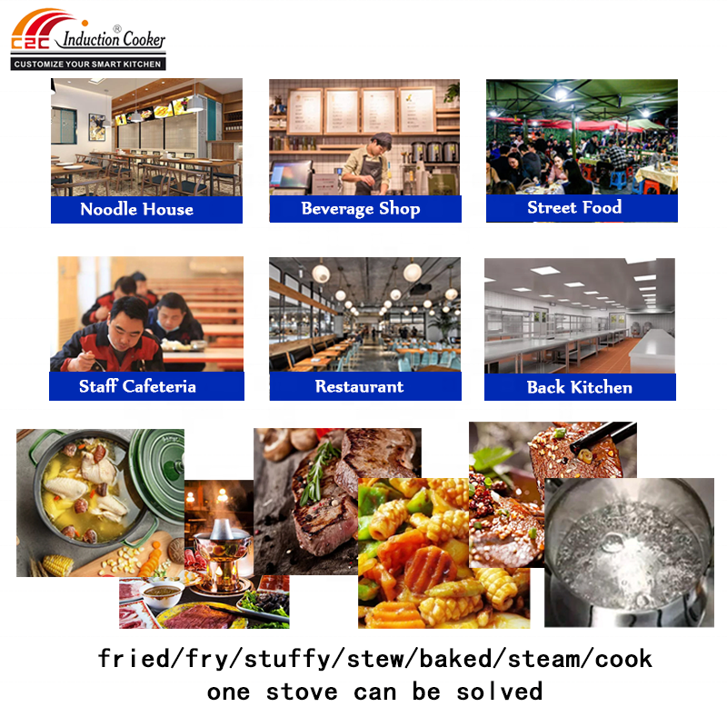 Double Burner Commercial Induction Cooktop 5000W Flat Ceramic Electric Stove for Restaurant &amp; Industrial Kitchen