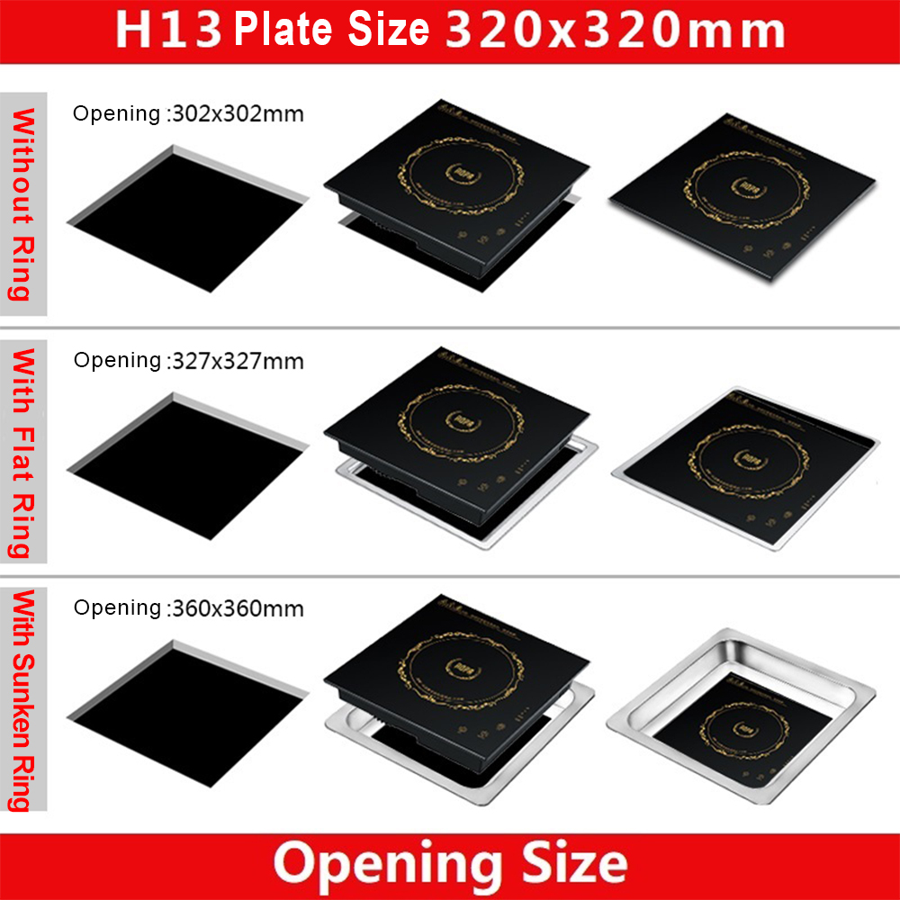 AOPA H13 110V Commercial Electric Stove Black Crystal Embedded Hot Pot Induction Cooktop for Outdoor &amp; Restaurant Use