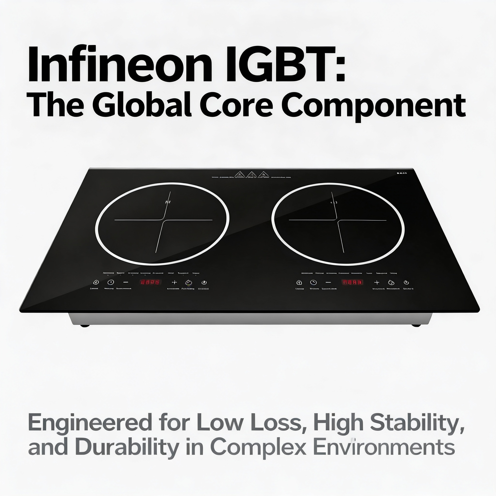 Double Burner Built-In Stainless Steel Induction Cooktop Commercial High Efficiency Electric Hot Plate with 3000W+ Power