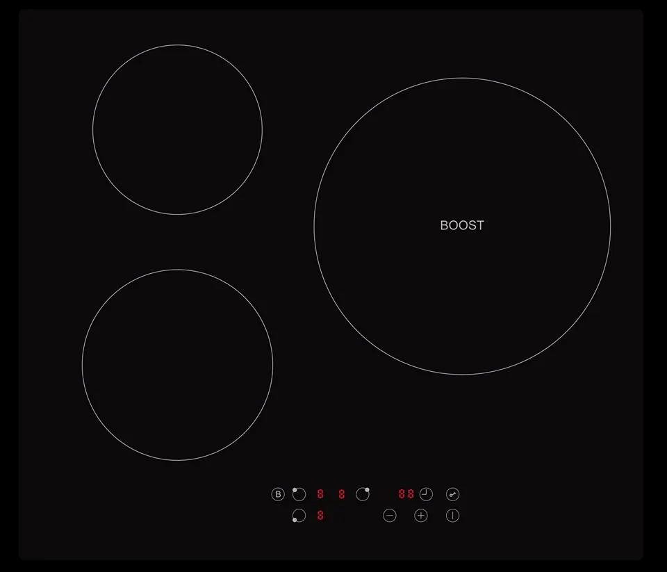 Induction Cooktop/ Induction Hob Multi Zones/ 3 Zones Ceramic Glass Plate