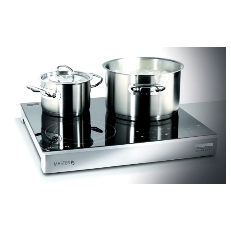 3500W Power Sharing Stainless Steel Rim Induction Cooktop Triple Stove Induction