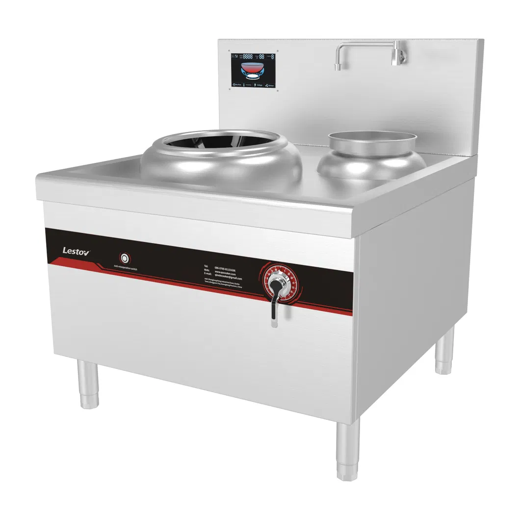 Freestanding Single Burner Induction Wok Range with Small Water Pot for Commercial Kitchen
