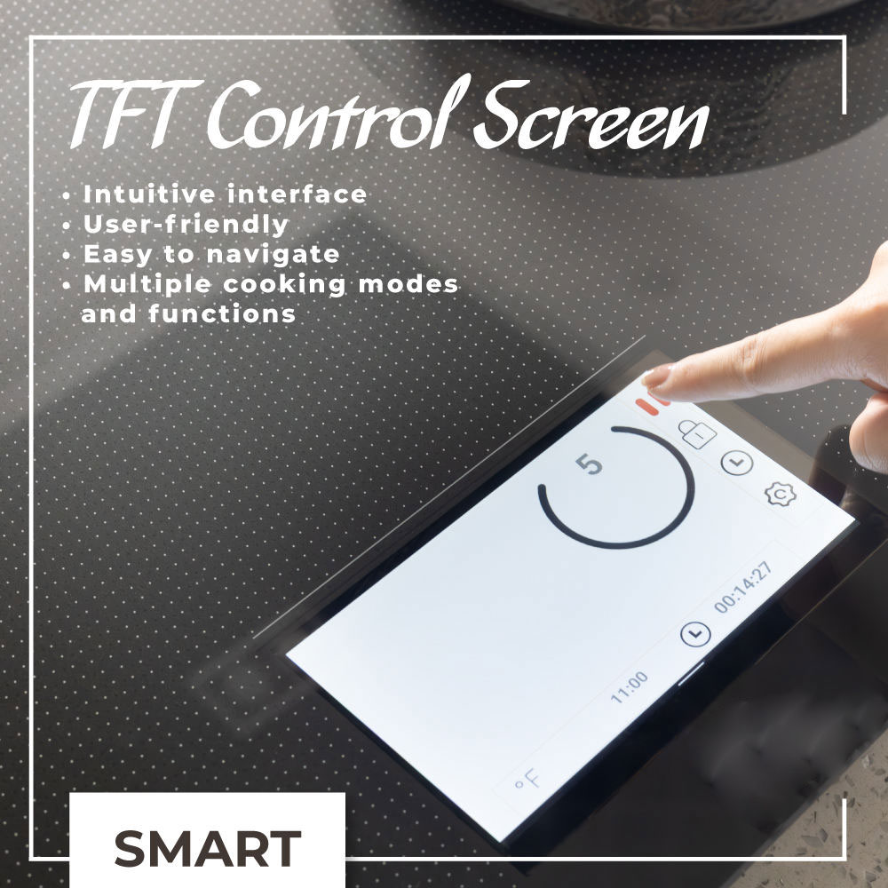 7200W High Power Full Surface 36'' with TFT Control Screen and WiFi Connection Flex Induction Cooktop