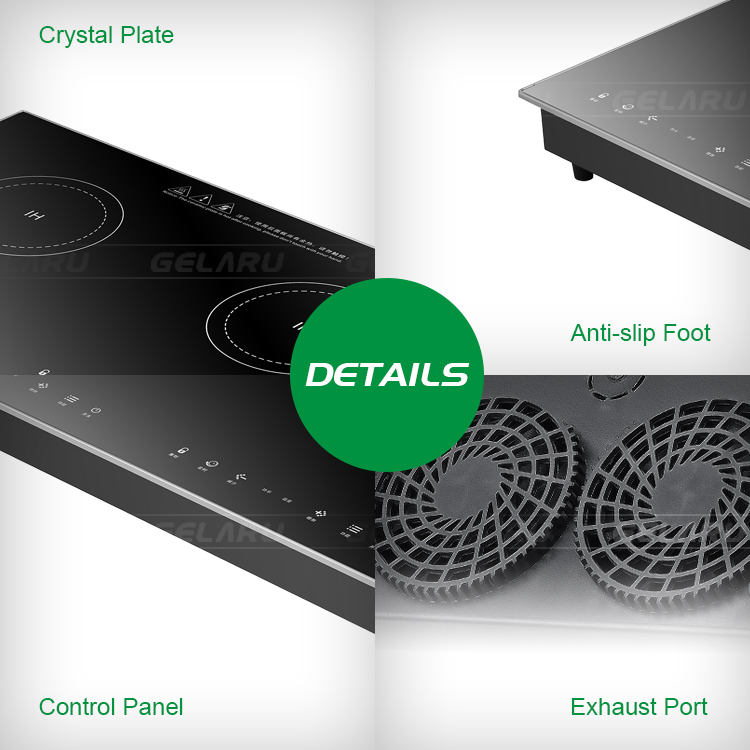 Environmental Embedded Electric Magnetic Induction Cooker Ceramic Glass 2 burner Induction Cooker