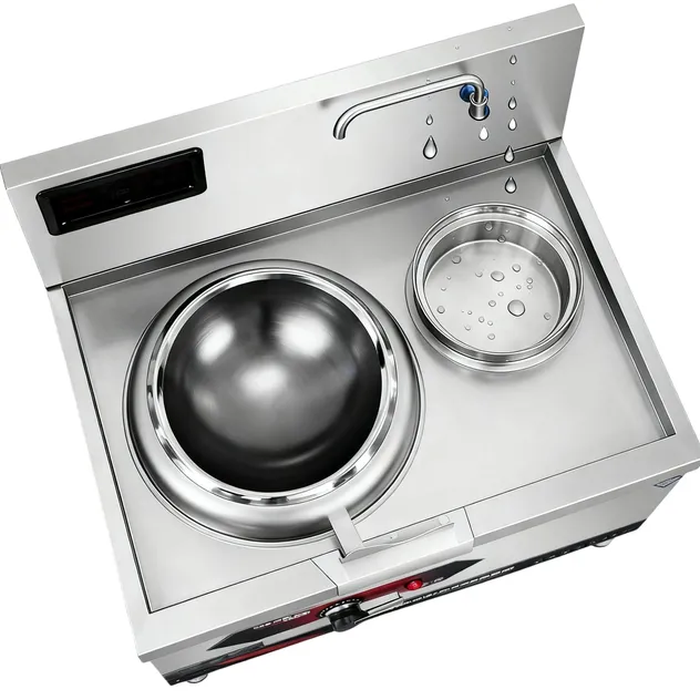High Efficiency Commercial Induction Wok Cooker for Restaurant Kitchen Use