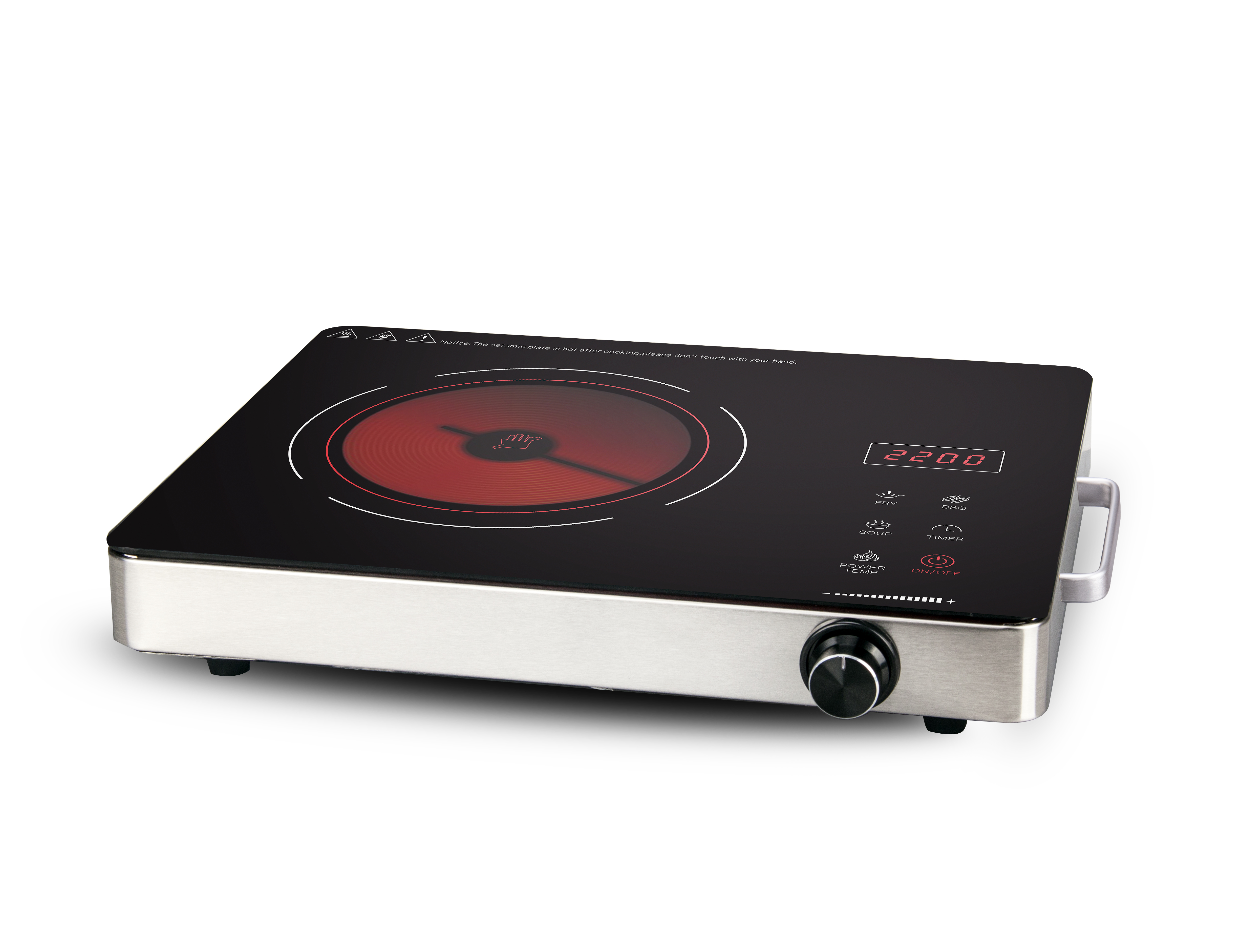 Household 2000W Electric Stove Infrared Hot Plates Multifunction Digital Burner Induction Cooker Hob Glass Ceramic Cooktop