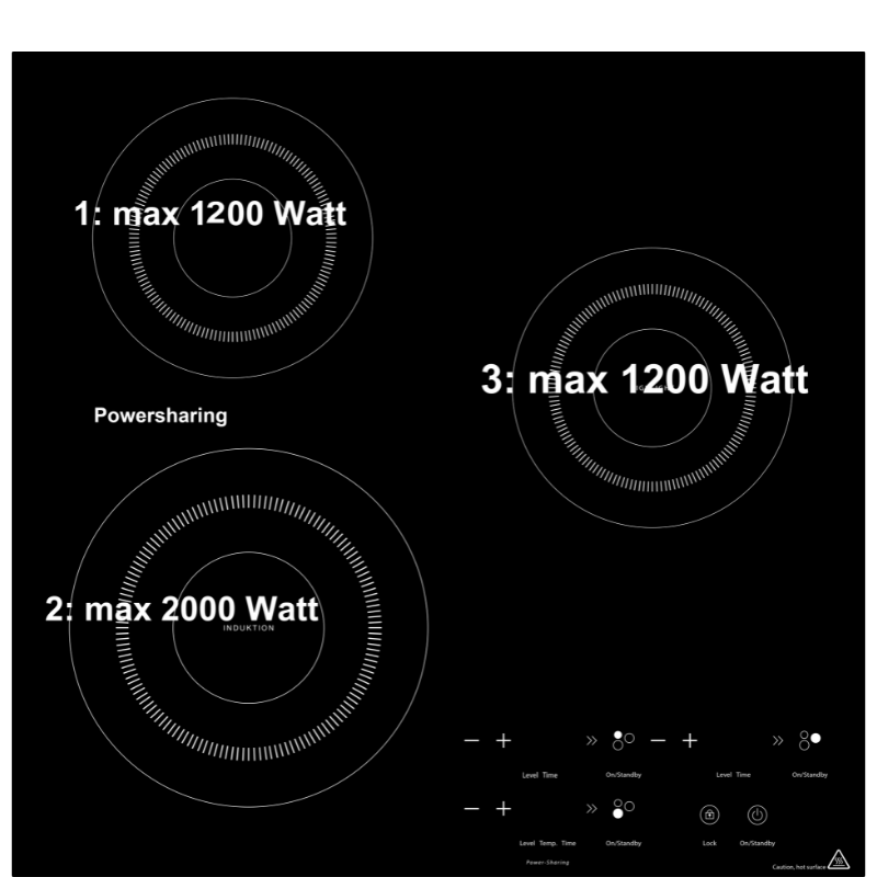 3500W Power Sharing Stainless Steel Rim Induction Cooktop Triple Stove Induction