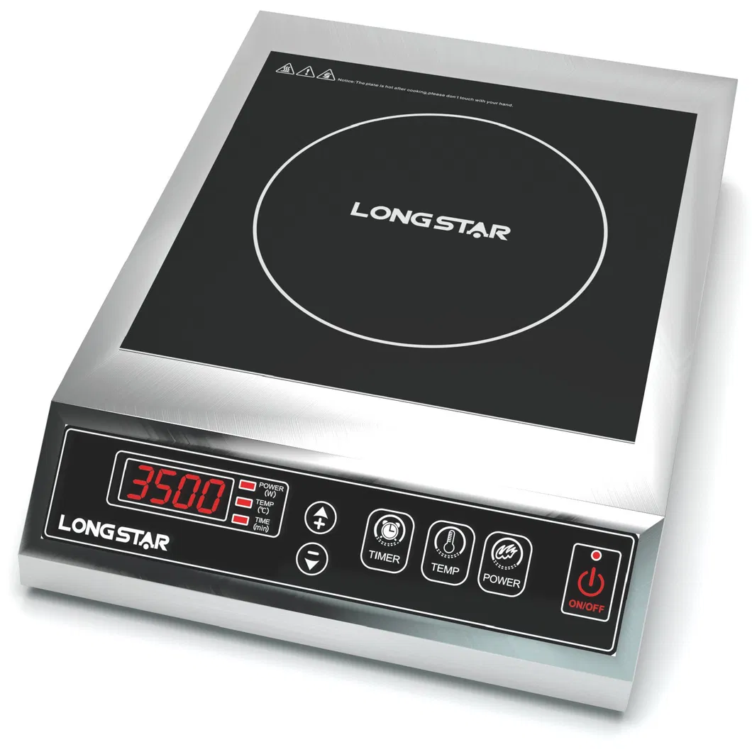 Stainless Steel Body 220V 230V 7000W Commercial Induction Cooker 2 Plate Burner 4 Digital Display