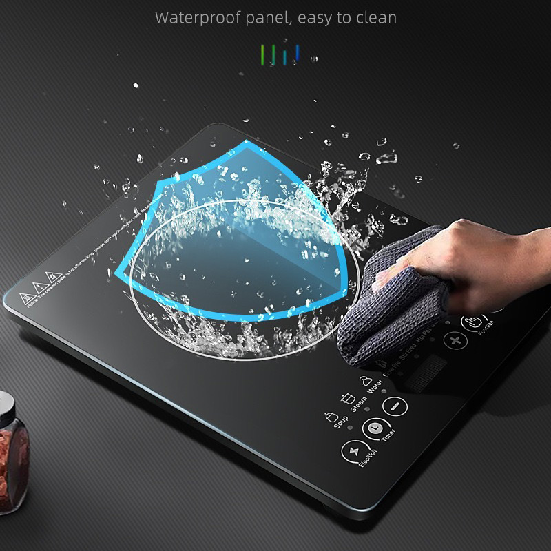 Household 2200W Touch Control Single Electric Induction Cooker Toughened Glass Panel Multi-functional High Energy Efficient