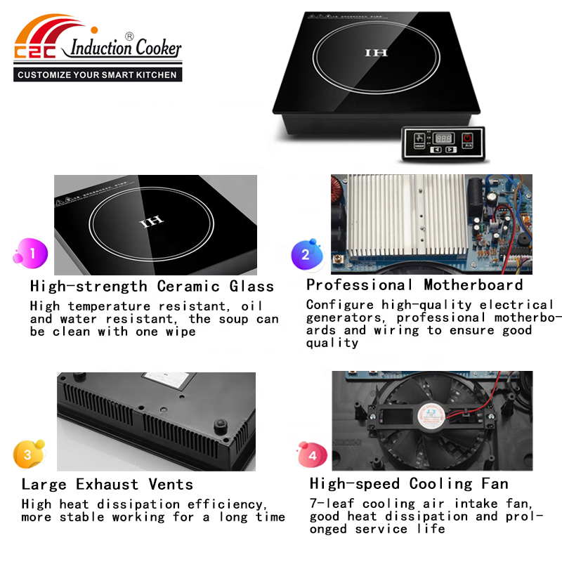 Built-in Electric Cooktop Burner 1200W– 3000W Induction &amp; Ceramic Hob