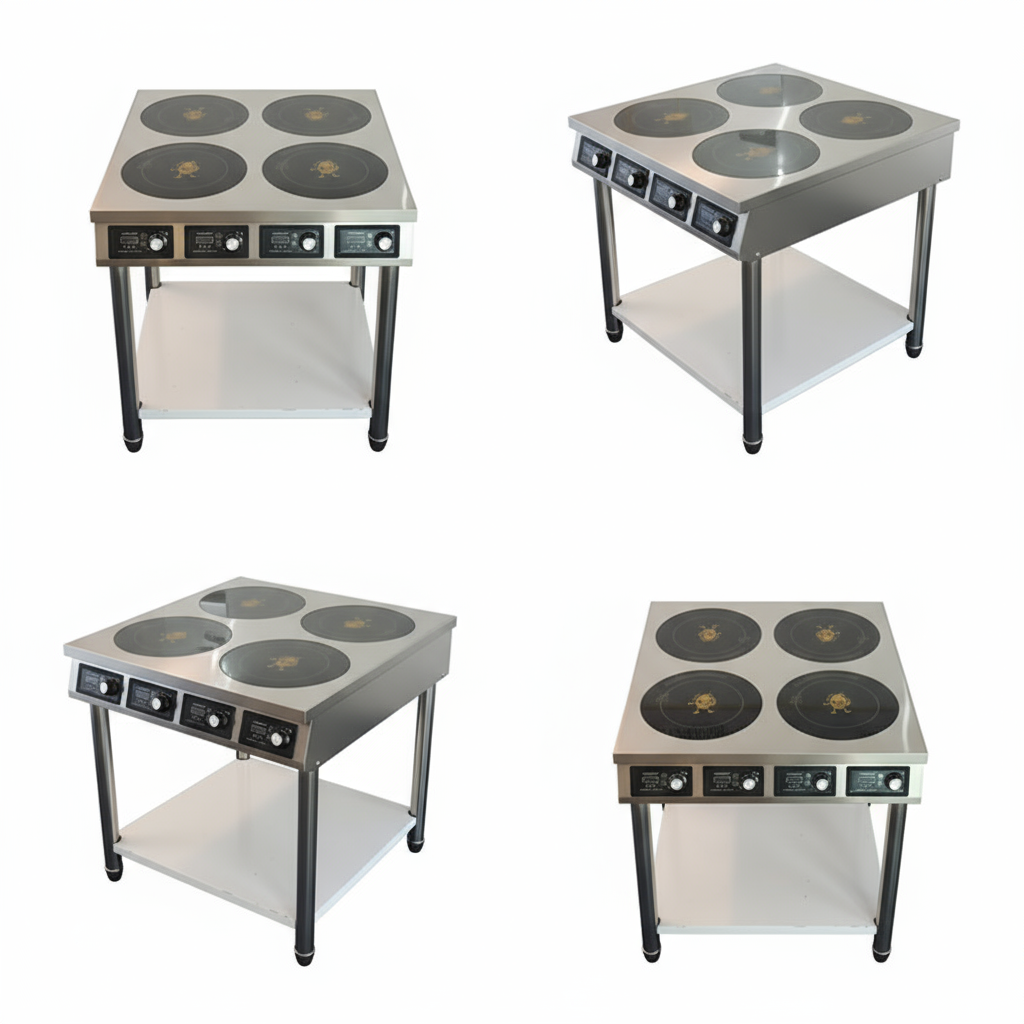 Stainless steel commercial induction stove design