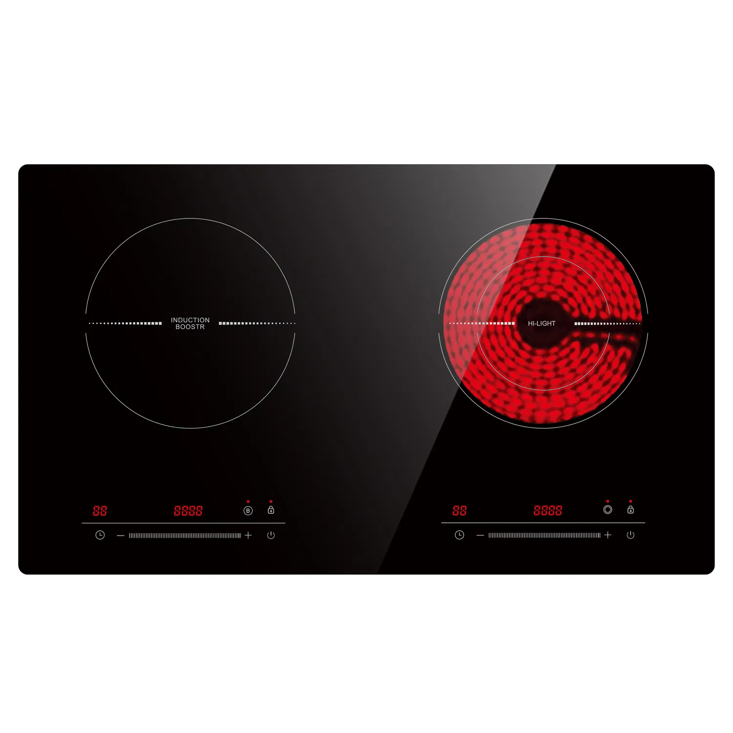 Kitchen Appliances 2 Burners Hob One Induction and One Electric Hob Cooktop with Multi Functions