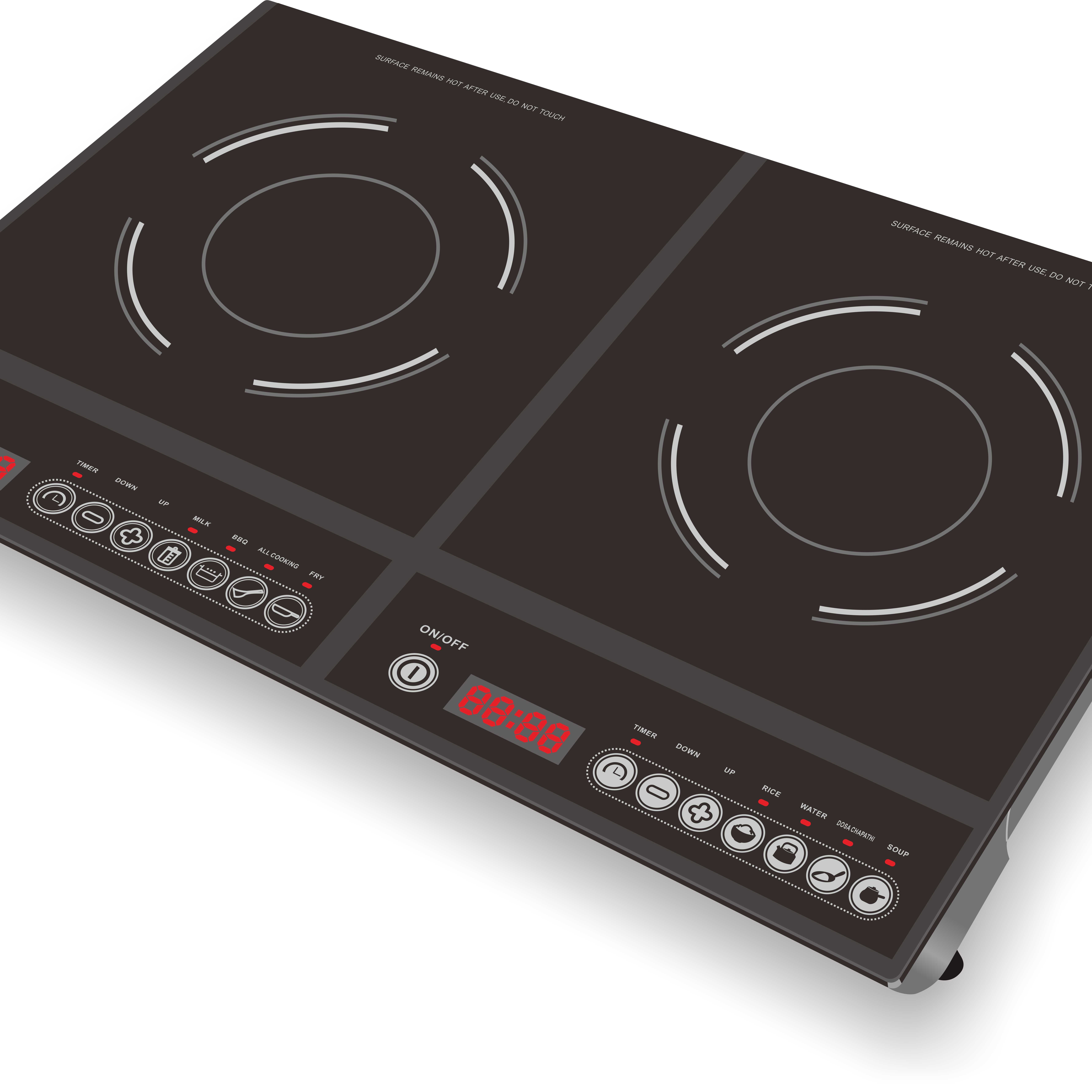 2020 Hot Sale Sensor Touch Screen Control 2 Burner Induction Cooker Ceramic Cooker