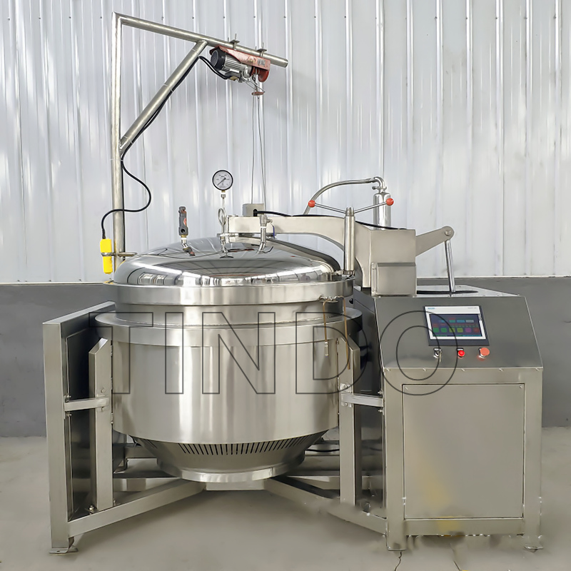 Automatic Industrial Gas Induction High Pressure Cooking Pot Machine for High Viscosity Food