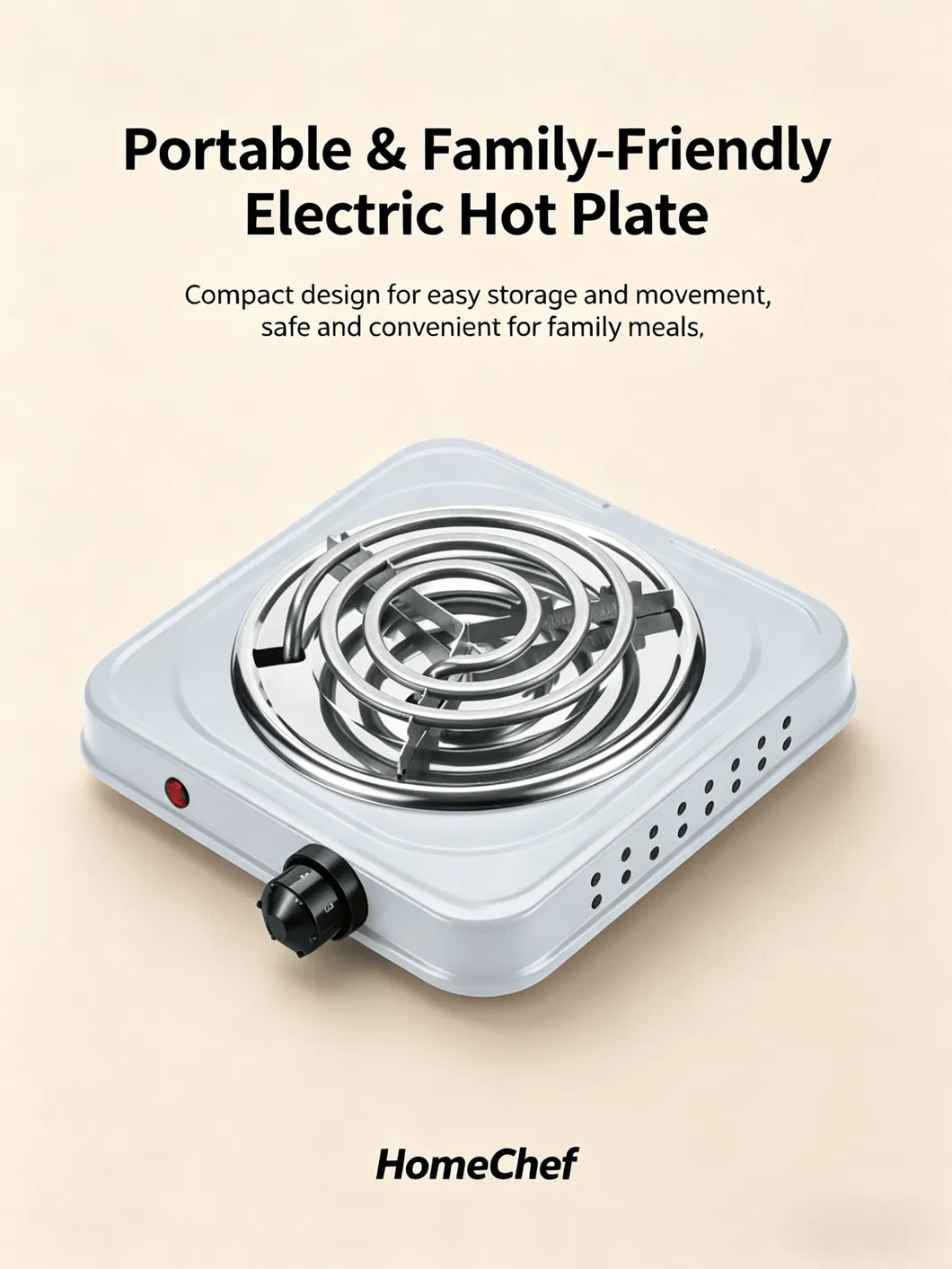 Portable Electric Single Burner Cooktop operations