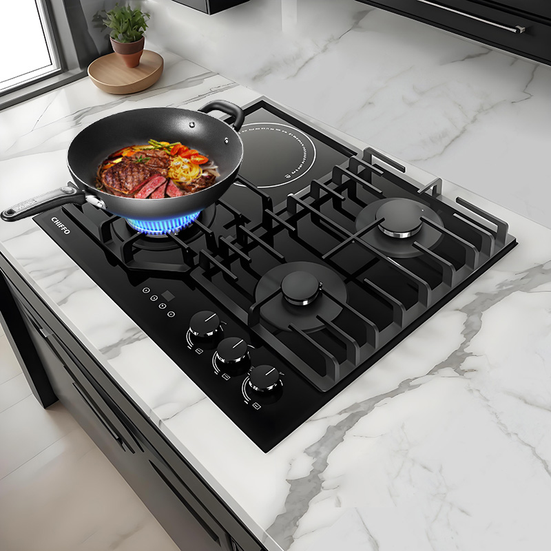 Factory-direct High-quality 4-burner Gas Stove Built-in Induction Cooktop Commercial Hotel Use Multiple Safety Features