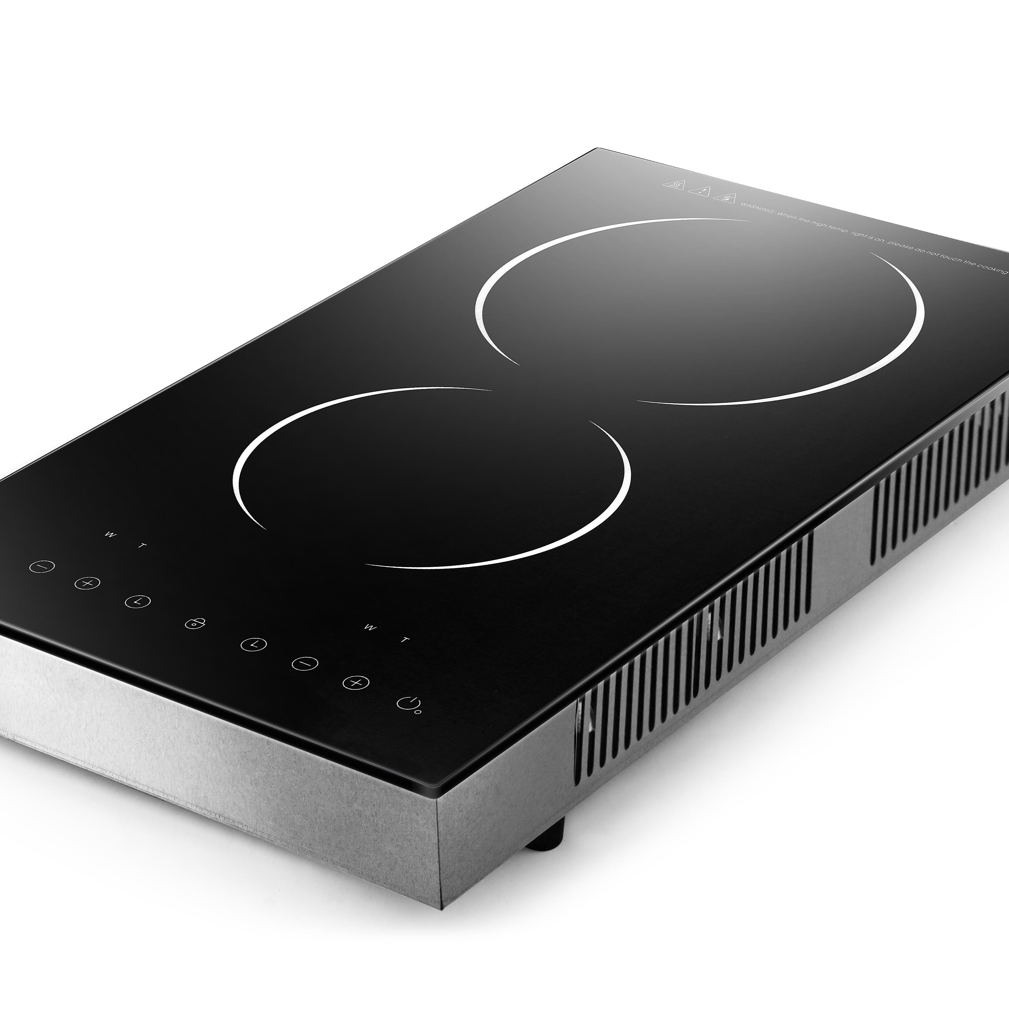 Household Electric Cooktop 2 Burner Induction Cookers Featuring Ceramic Panel Glass Knob Touch Hotpot Function Built-in