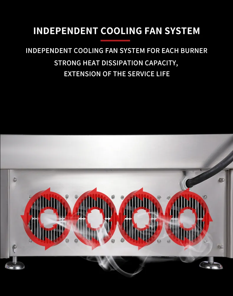 industrial Kitchen Four Burner Induction Cooktop Advantage 7