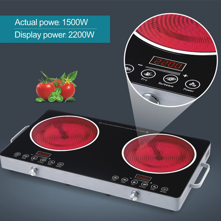 2022 Online Trade Show Hot Sale Double Burners Type Portable Electric Infrared Induction Cooker