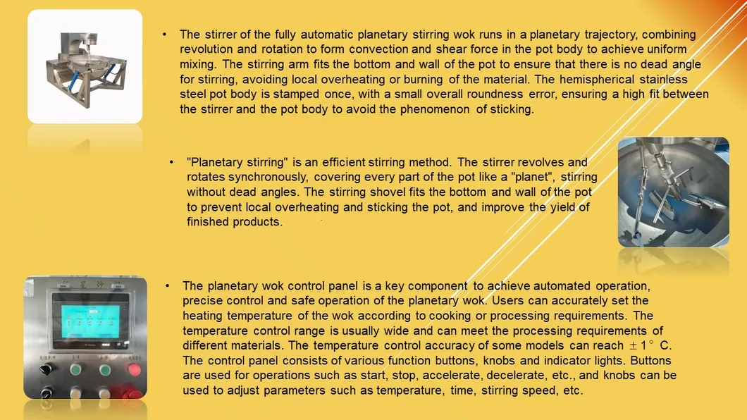 Industrial 100-800L Electric Induction Heating Planetary Jacketed Kettle Sauce Strirring Cooking Machine