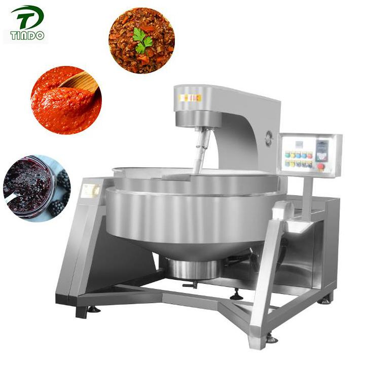 Industrial Jacketed Kettle Electric Induction Corn Sauce Processing Cooking Pot Mixer Machinery