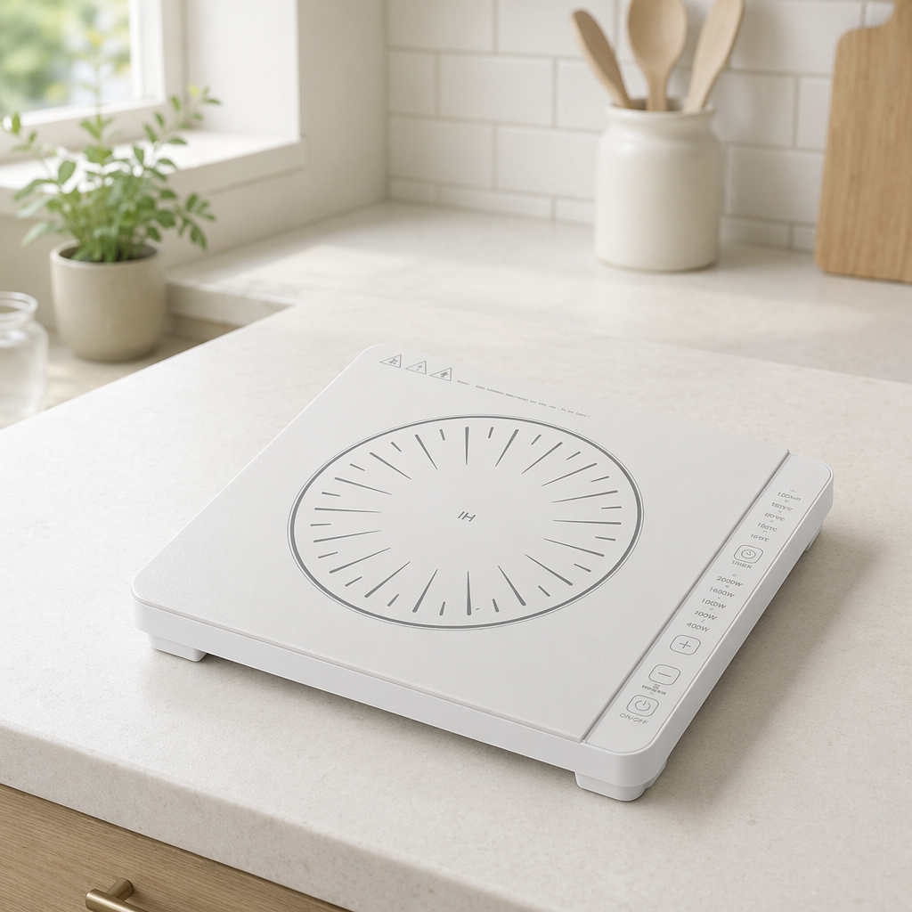 Portable 1800W Single Electric Burner Hot Plate Waterproof Induction Cooktop for Household Use Made of Plastic