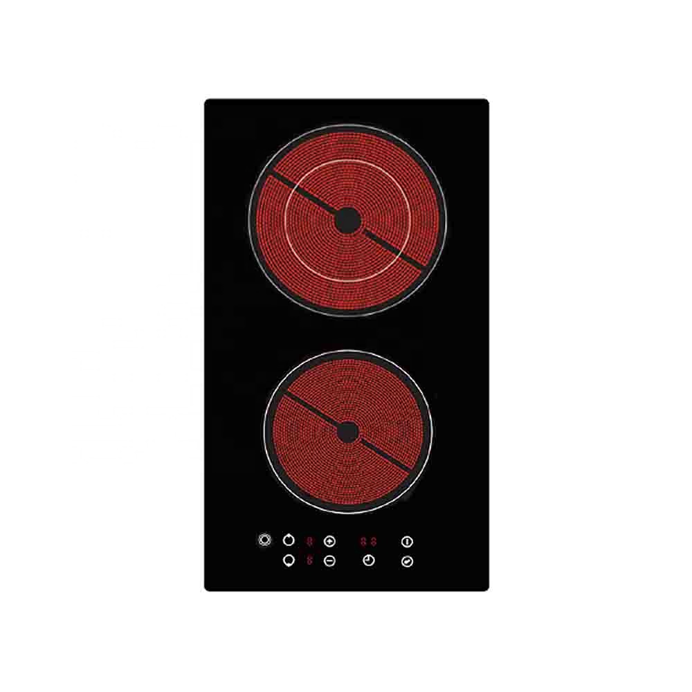 Electric Home Kitchen 3000W Ceramic Glass 30cm Built-in Induction Hob Double 2 Burner Cooker Freestanding Table Sensor Touch