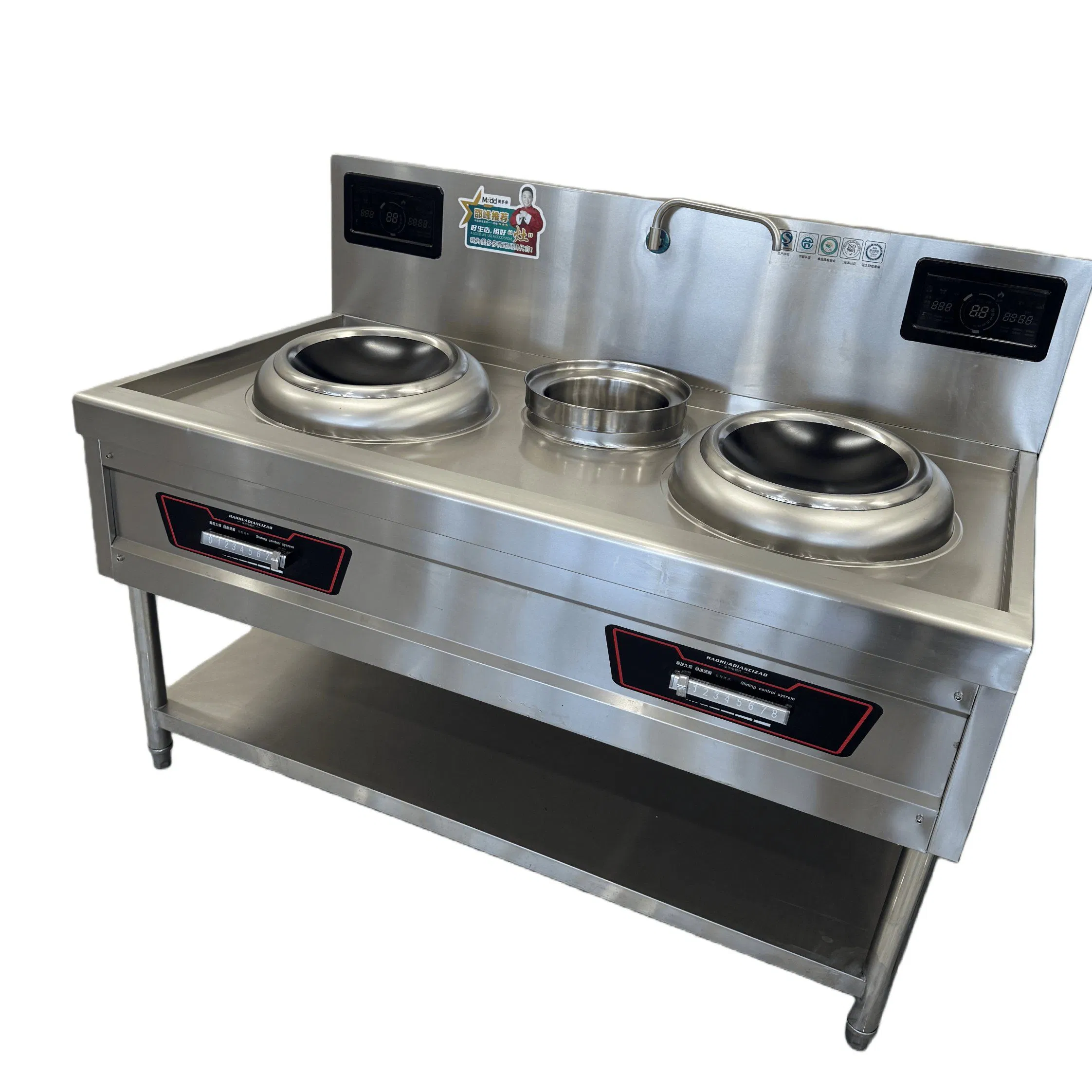 High Efficiency Commercial Induction Wok Cooker for Restaurant Kitchen Use