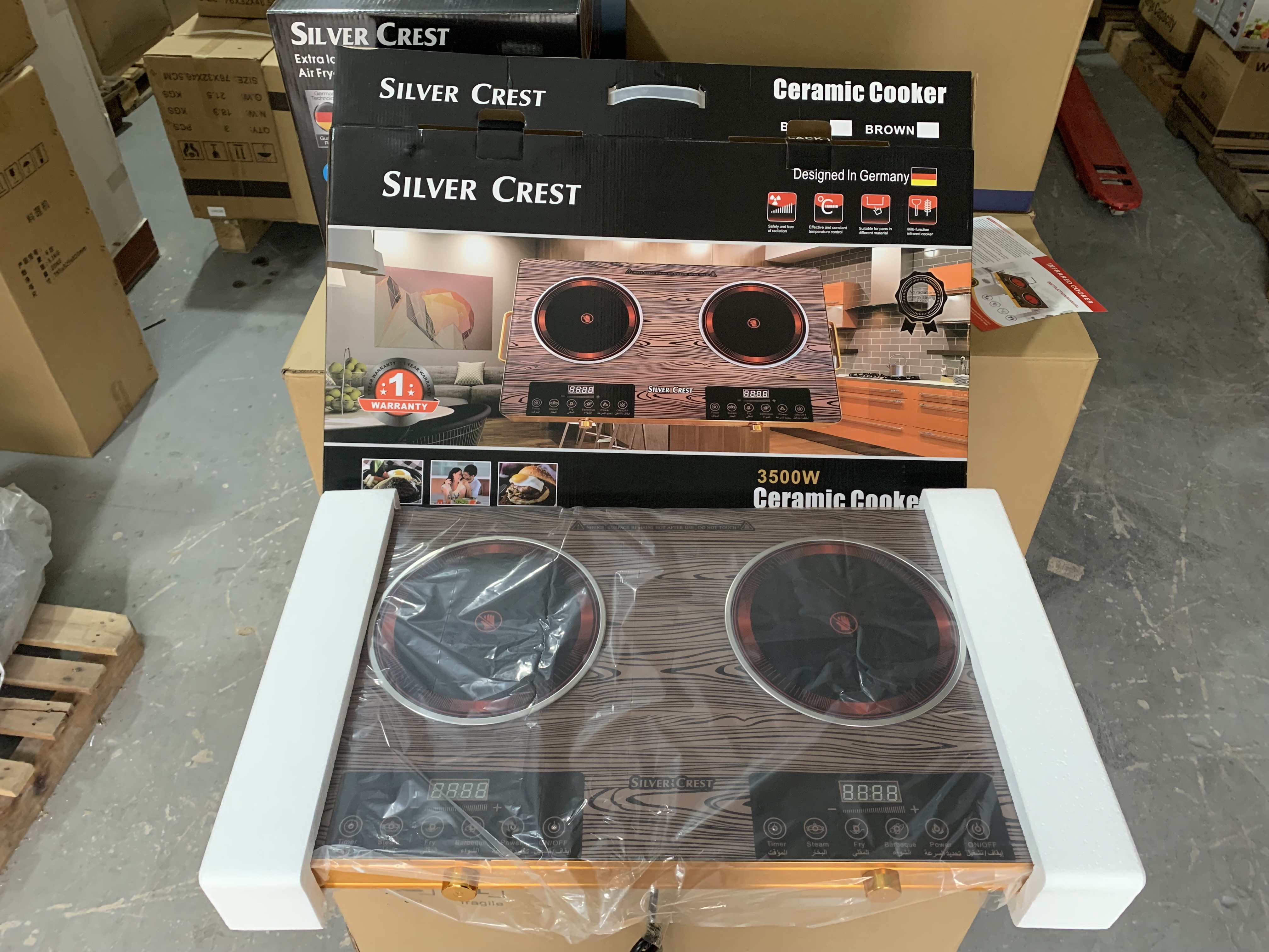 Double Silver Crest Kitchen Ceramic Stove Grill 2 Burner Cooking Electric Ceramic Stove Infrared Double Induction Cookers