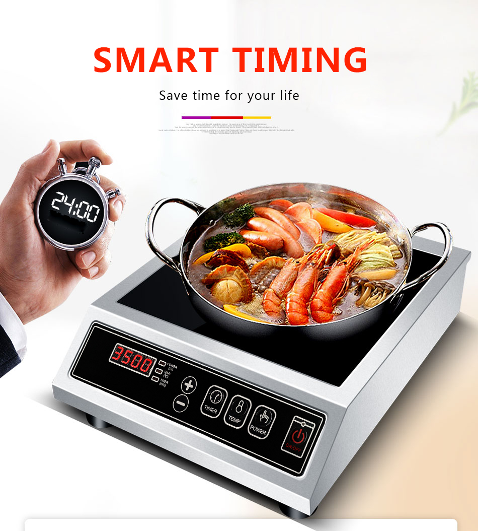 Hot-selling Black Electric Induction Cooker 3500W High-power Stainless Steel Waterproof Stove for Household Use