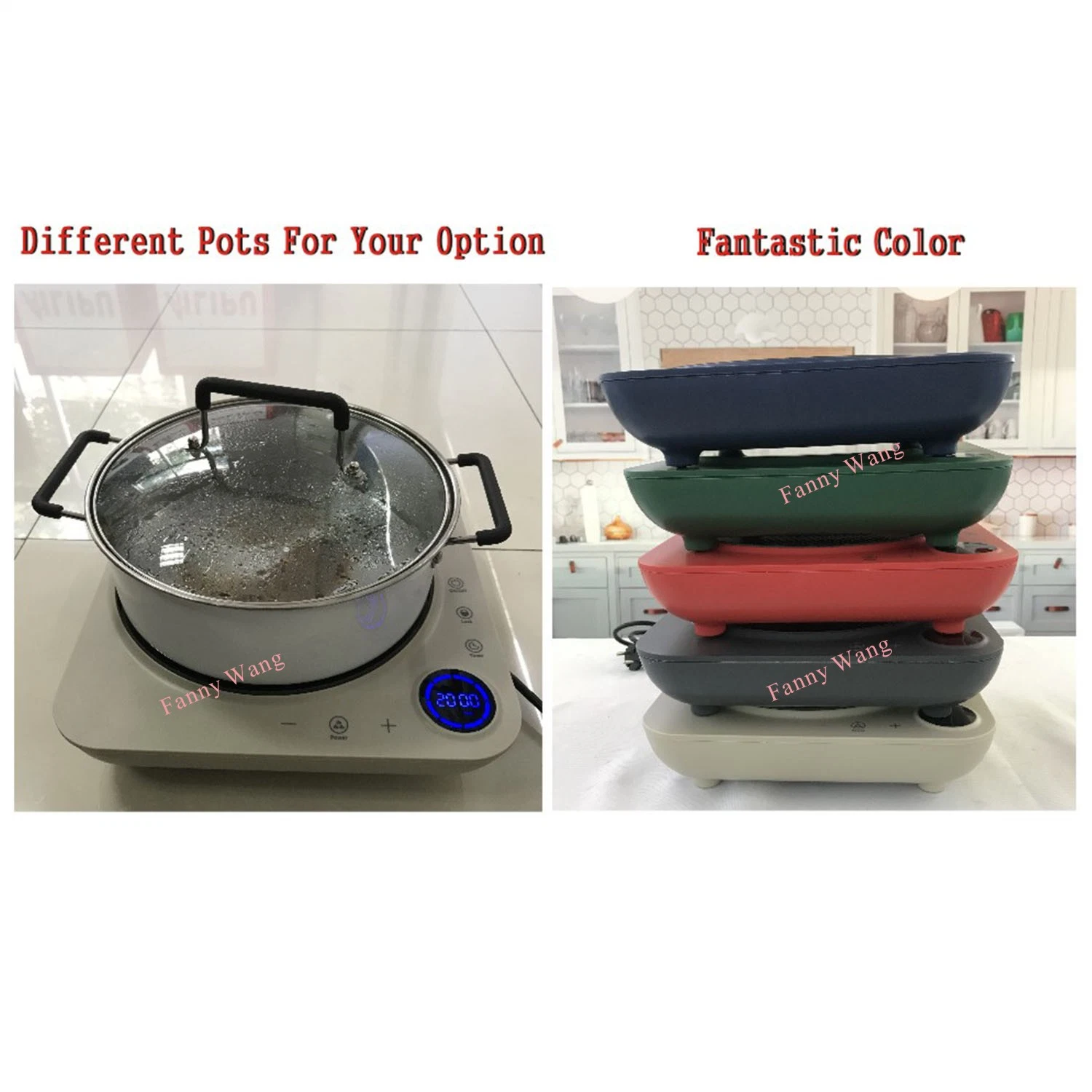 2020 New Kitchenware Single Burner Electric Induction Cooktop with Fashion Circle LED Screen