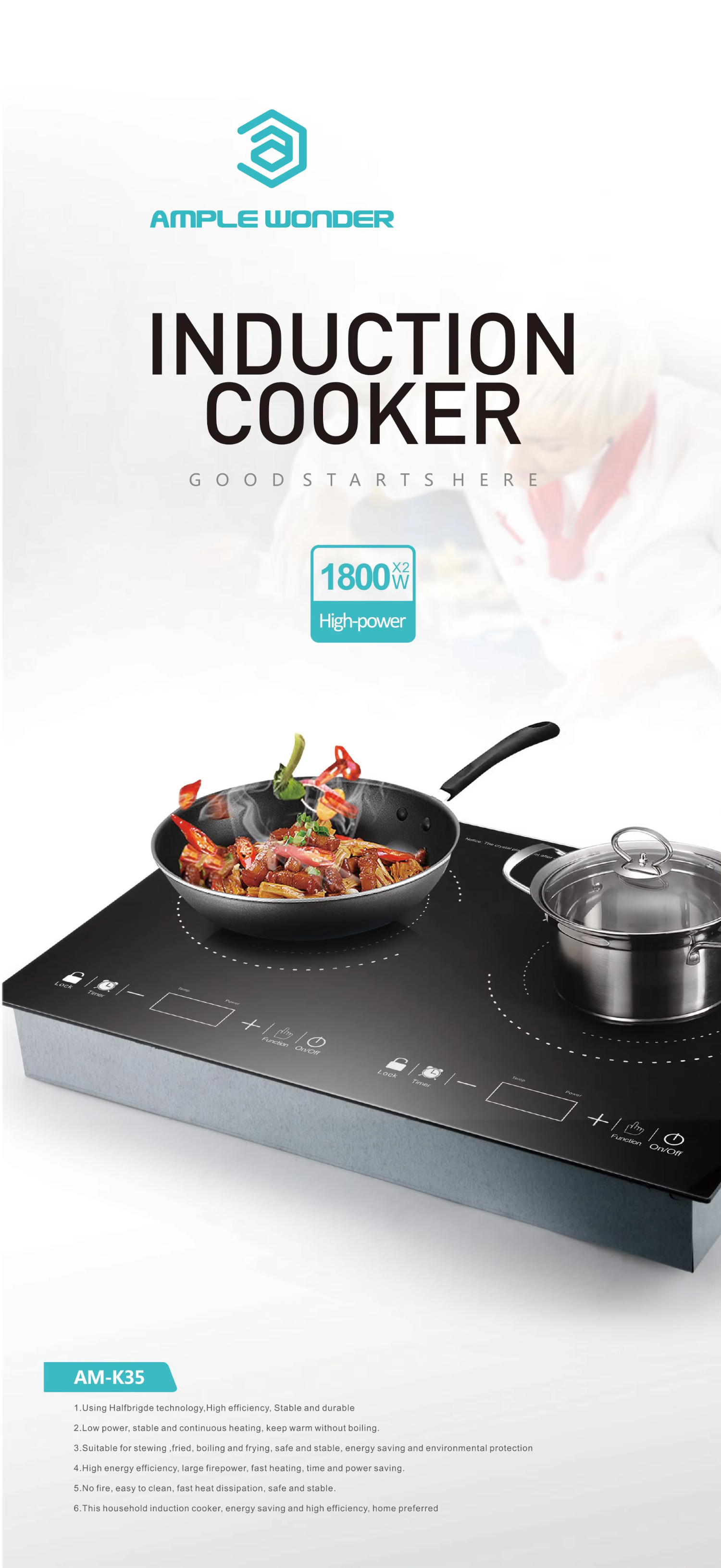 Embed Induction Hob 2 Burner CE Certified Fast Heating Energy Saving 220V 110v Electric Cooktop
