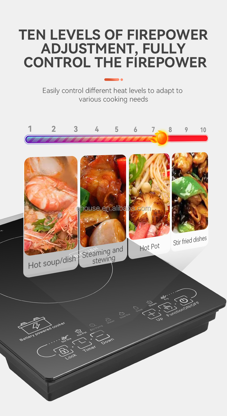 High quality Toughened glass with ring desing induction cooker 4