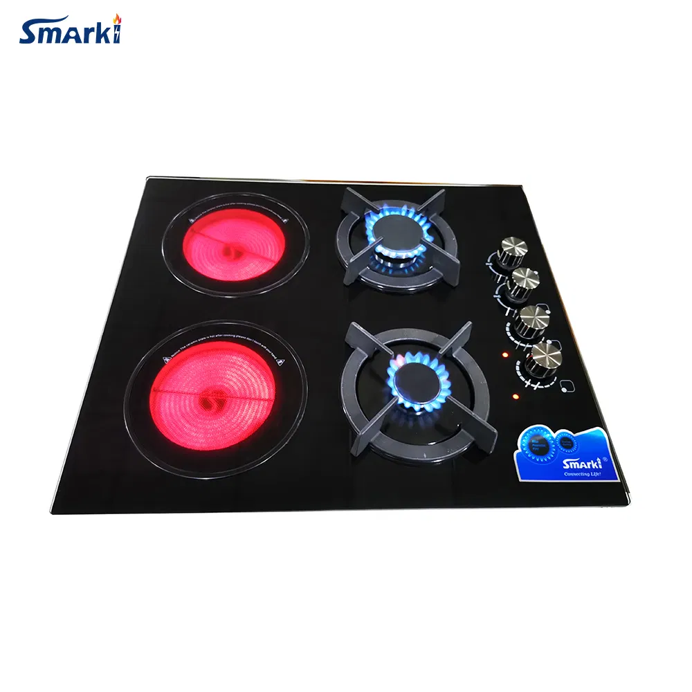 2 Gas 2 Electrical Hybrid Cooktop Built in 4 Burners Combi Hob