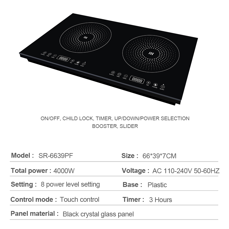 Dual Plates Induction Cooker Electromagnetic Induction Cooktop Two Combined Electric Stove Cooker for OEM logo Brand Pattern