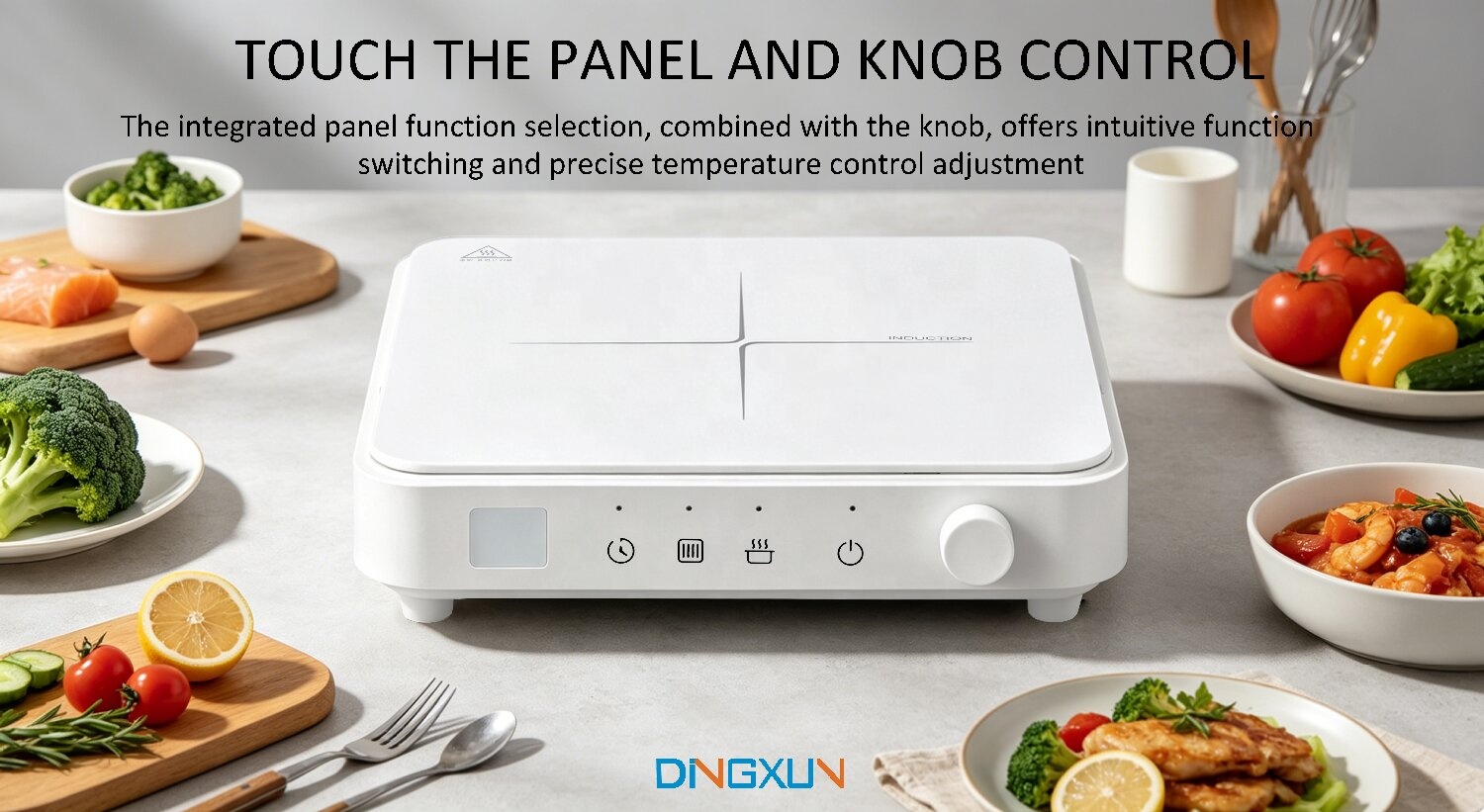 Mini Single Burner Induction Cooker 2000W Portable Touch Knob Switch for Outdoor & Household Use Eco-Friendly Electric Stove