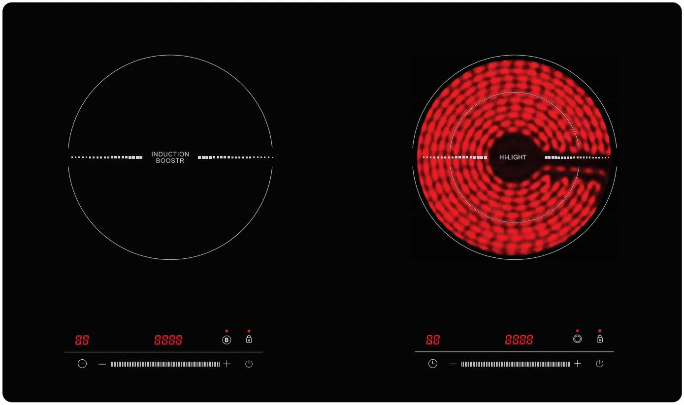 Kitchen Appliances 2 Burners Hob One Induction and One Electric Hob Cooktop with Multi Functions