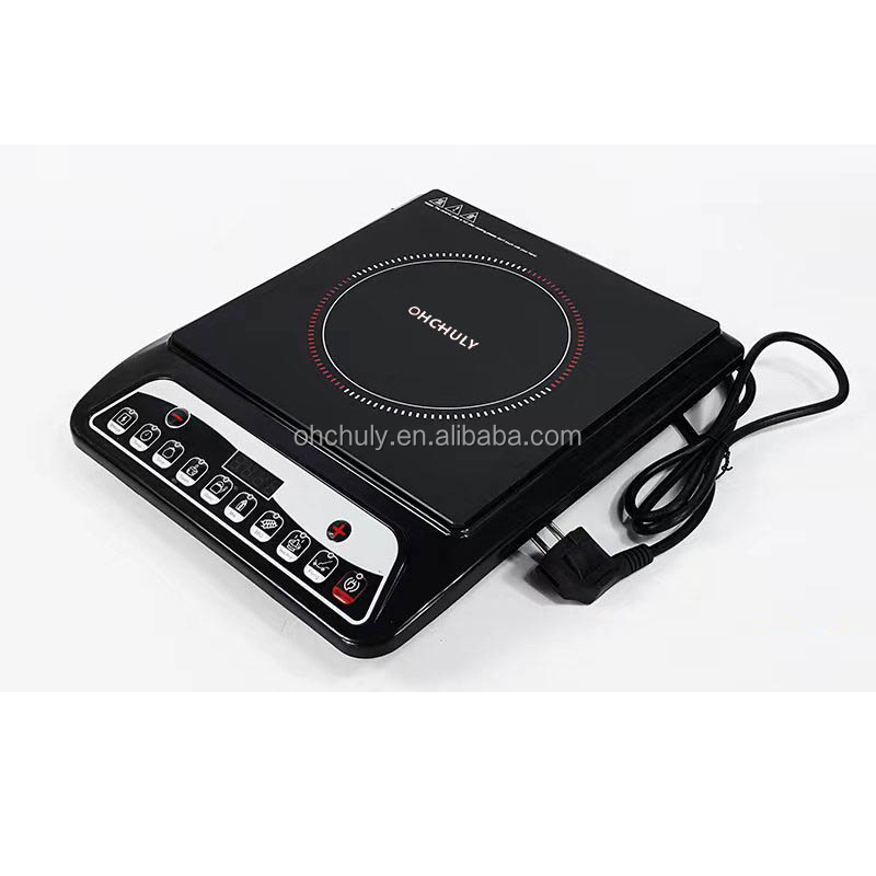 Factory Direct Supply Super Slim Ultra-Thin Crystal Glass Black Induction Cooker Smart Function Cooktop Stove Ceramic Electric