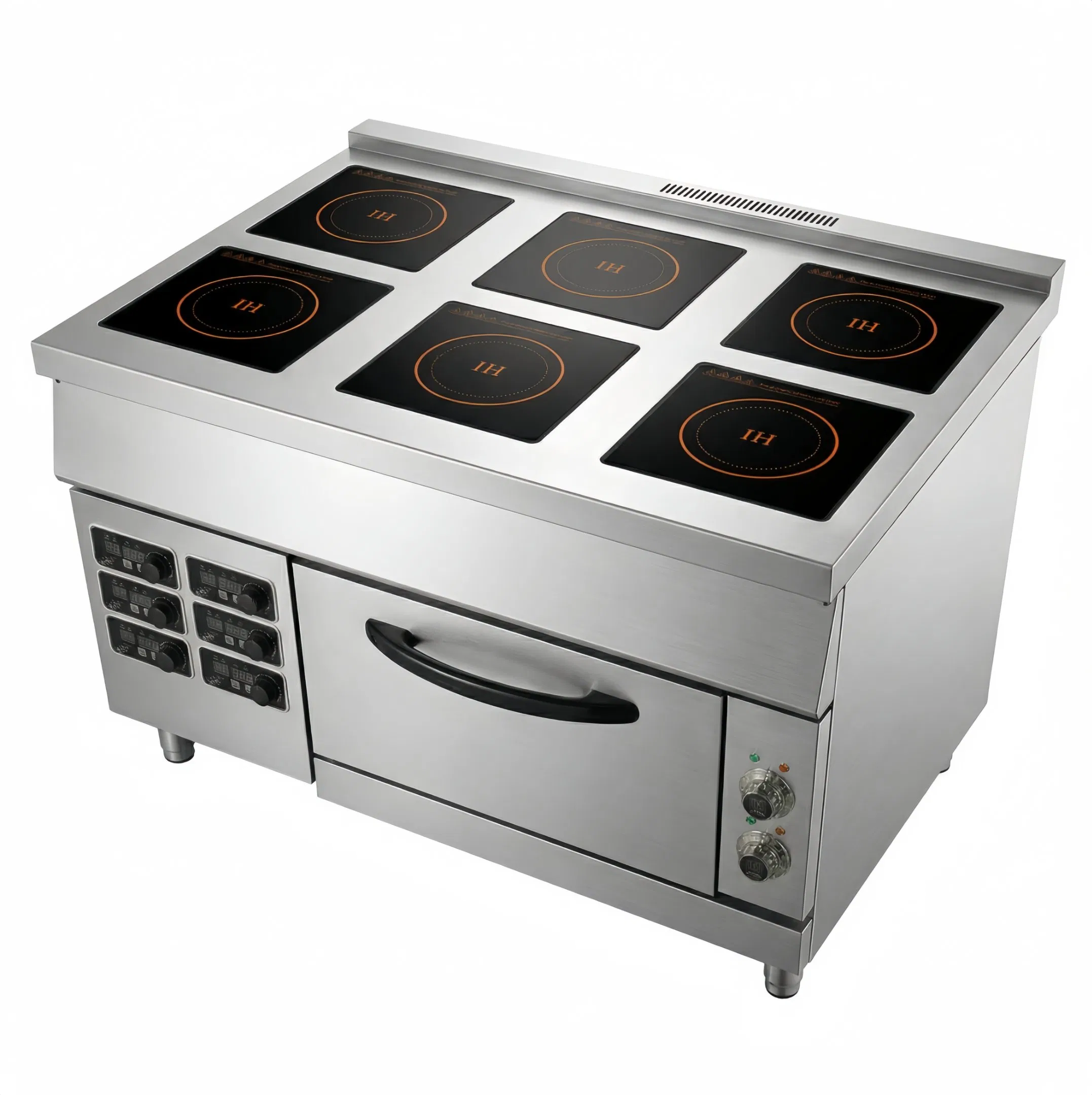 Multifunctional Commercial Kitchen Equipment 4/6 Burners Induction Cooker with Oven