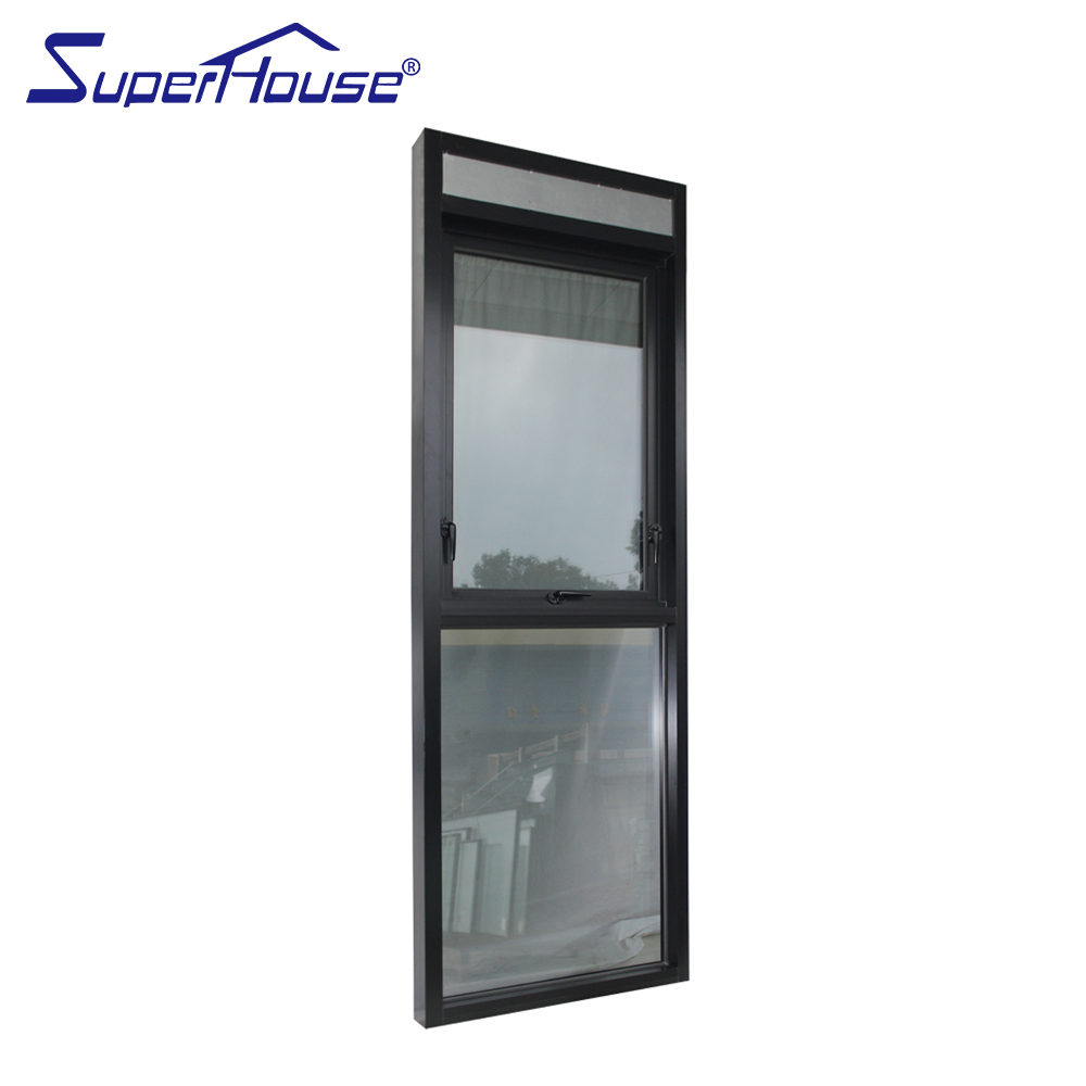 Superhouse Florida Approval Hurricane Impact Resistance Miami Dade With Louvers Tempered Glass Black Aluminum Window