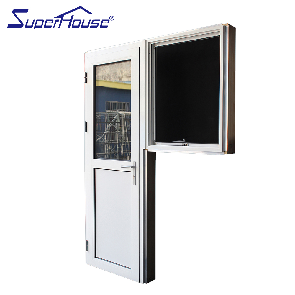Aluminum Soundproof Exterior Door Double Glazed Glass Front Residential Entry House Doors Aluminum Patio Door With Mini Window