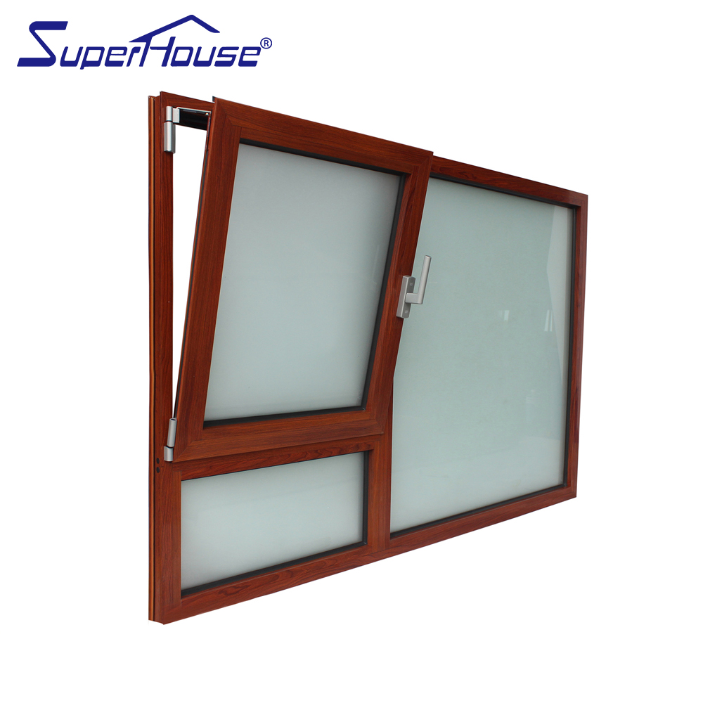 Superhouse Good Quality Waterproof Soundproof Double Tempered Glass Tilt and Turn Windows Inward Aluminum Tilt and Turn Window