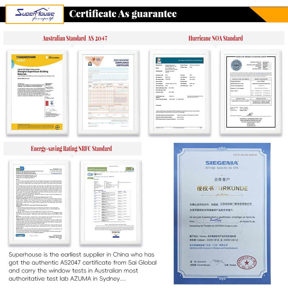 Superhouse High Performance Soundproof  for Luxury Villas Commercial Office Building Waterproof Aluminum Tilt Turn Window
