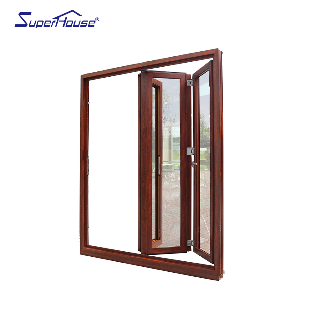 Superhouse Aluminium Accordion Bifolding Doors Fold Door Aluminum Alloy Frame Tempered Glass Folding Door