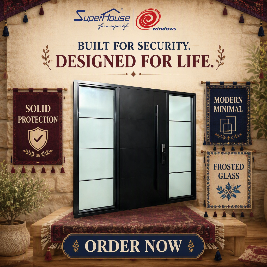 Aluminum Smart Exterior Entry Door with Fingerprint, Password, Remote Control & APP Intelligent Access System