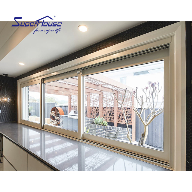 5 Star Hotel Exterior Modern Hurricane Proof Transmittance Laminated Safety Tempered Glass Aluminum Sliding Window Door
